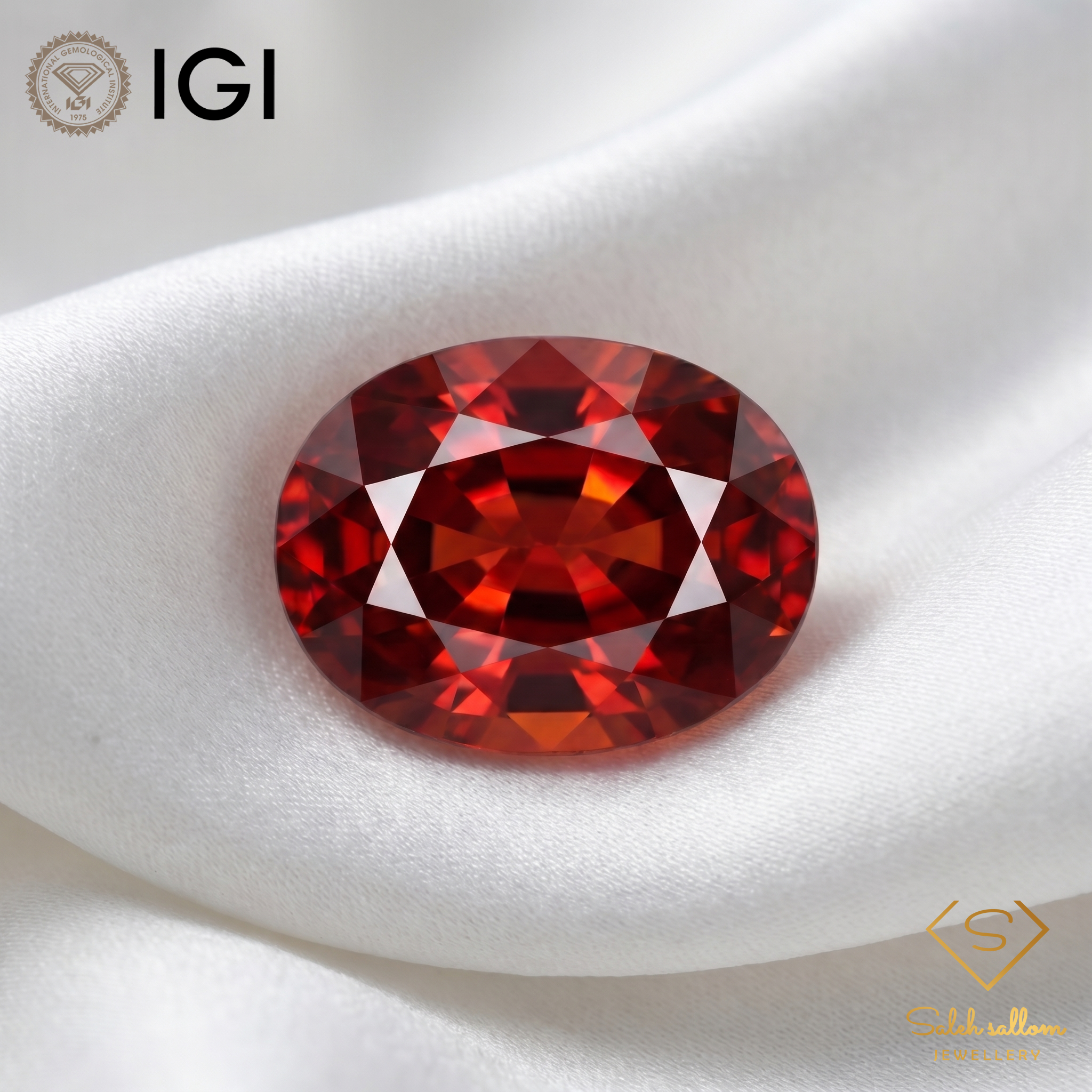 IGI Certified Natural Spessartite Garnet | 8.41 Carat Oval Cut | Orangy Red Secondary image