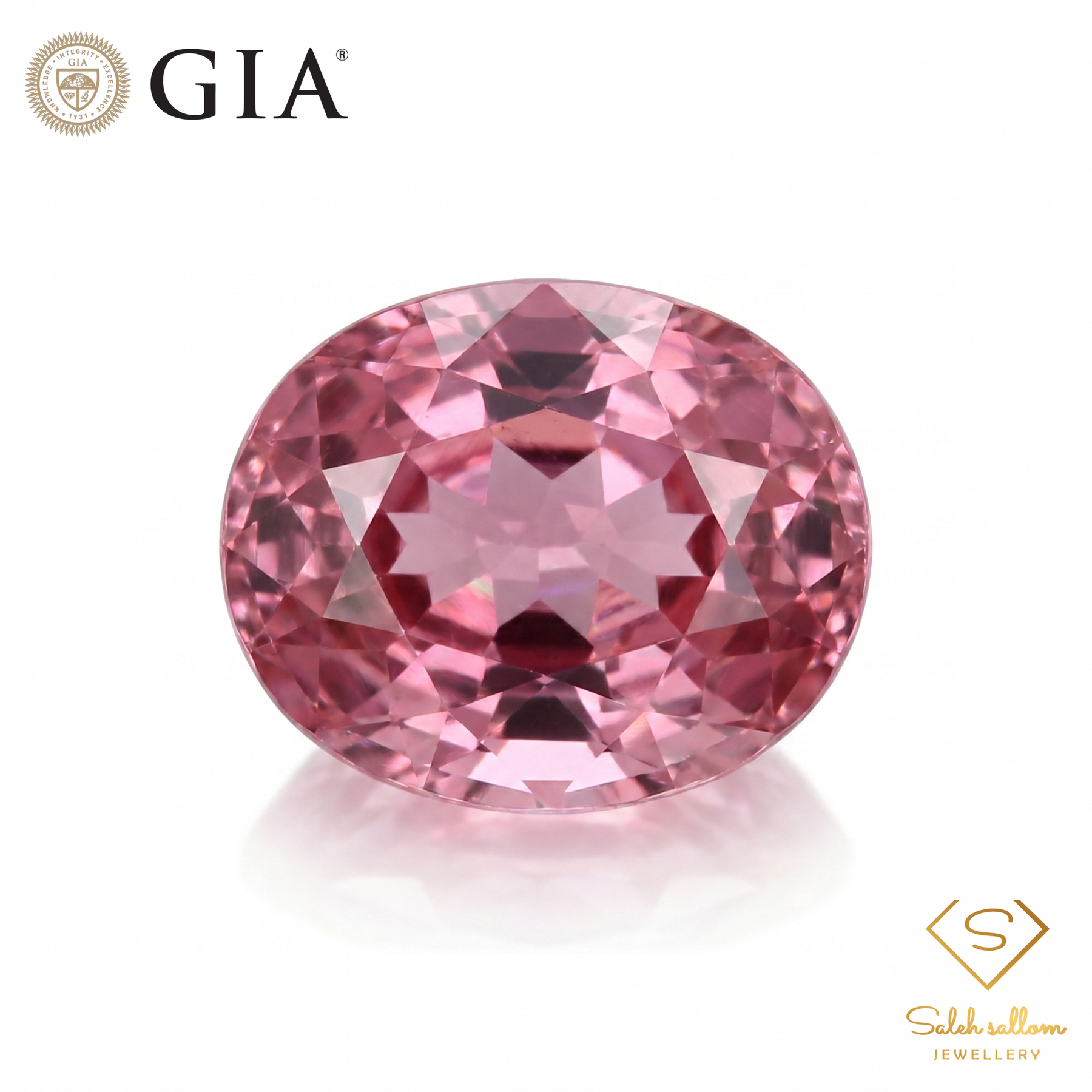 GIA Certified Natural Pink Tourmaline | 3.28 Carat Oval Cut | Elegant Soft Pink-Saleh Sallom