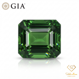 GIA Certified Natural Green Tourmaline | 1.60 Carat Octagonal Step Cut | Vivid Green