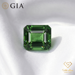 GIA Certified Natural Green Tourmaline | 1.60 Carat Octagonal Step Cut | Vivid Green
