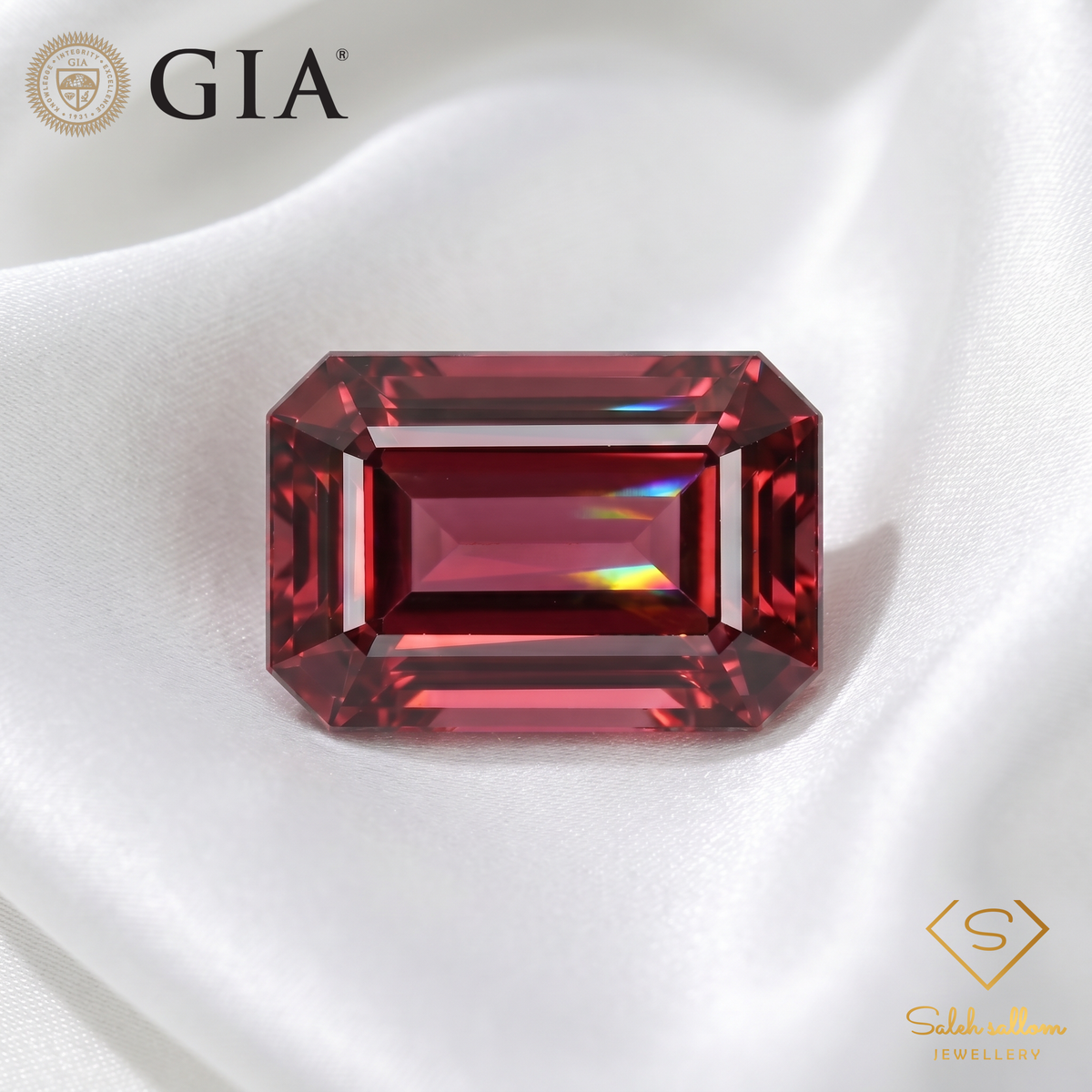 GIA Certified Natural Rubellite Tourmaline | 2.94 Carat Octagonal Cut | Purplish Red