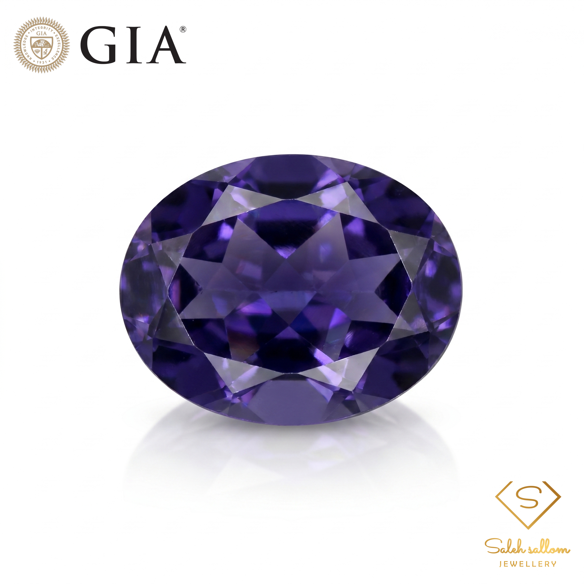GIA Certified Natural Iolite | 1.99 Carat Oval Cut | Deep Violet Blue Main image