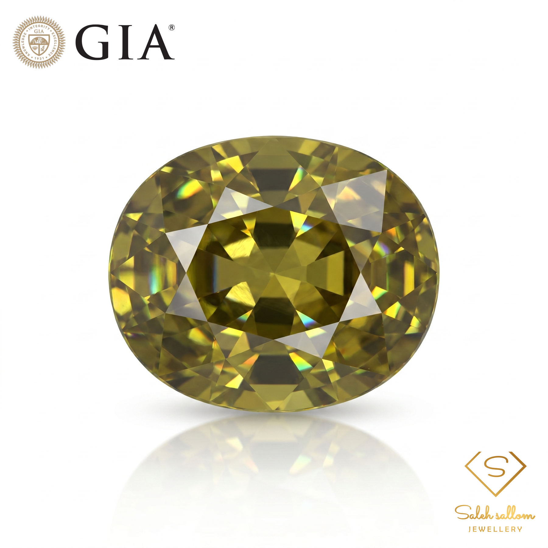 GIA Certified Natural Greenish Yellow Tourmaline | 1.26 Carat Oval Cut | Bright Lime Tone