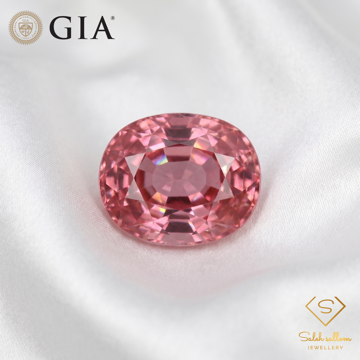 GIA Certified Natural Pink Tourmaline | 3.24 Carat Cushion Cut | Purplish Pink