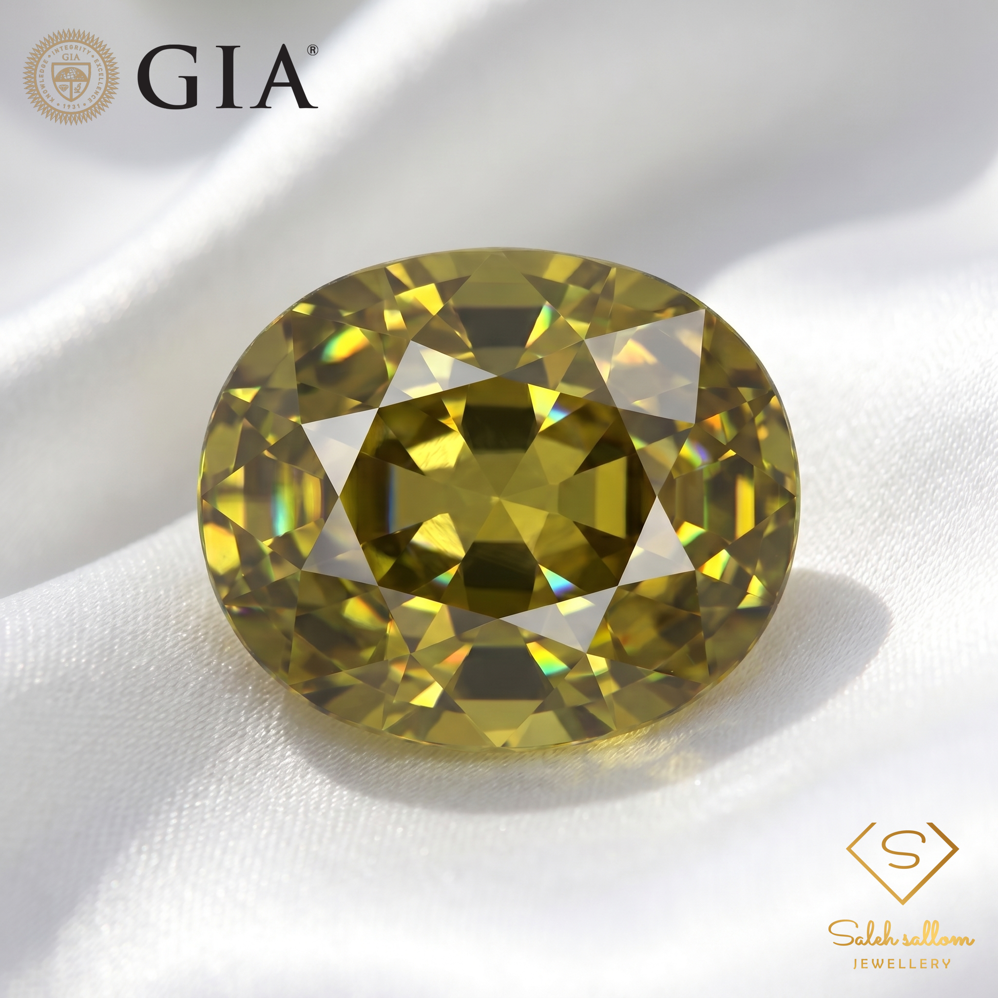 GIA Certified Natural Greenish Yellow Tourmaline | 1.26 Carat Oval Cut | Bright Lime Tone Secondary image