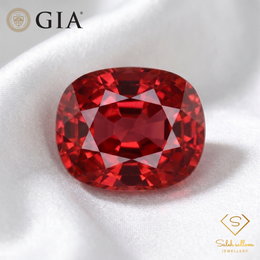 GIA Certified Natural Red-Orange Tourmaline | 3.26 Carat Cushion Cut | Vivid Sunset Glow