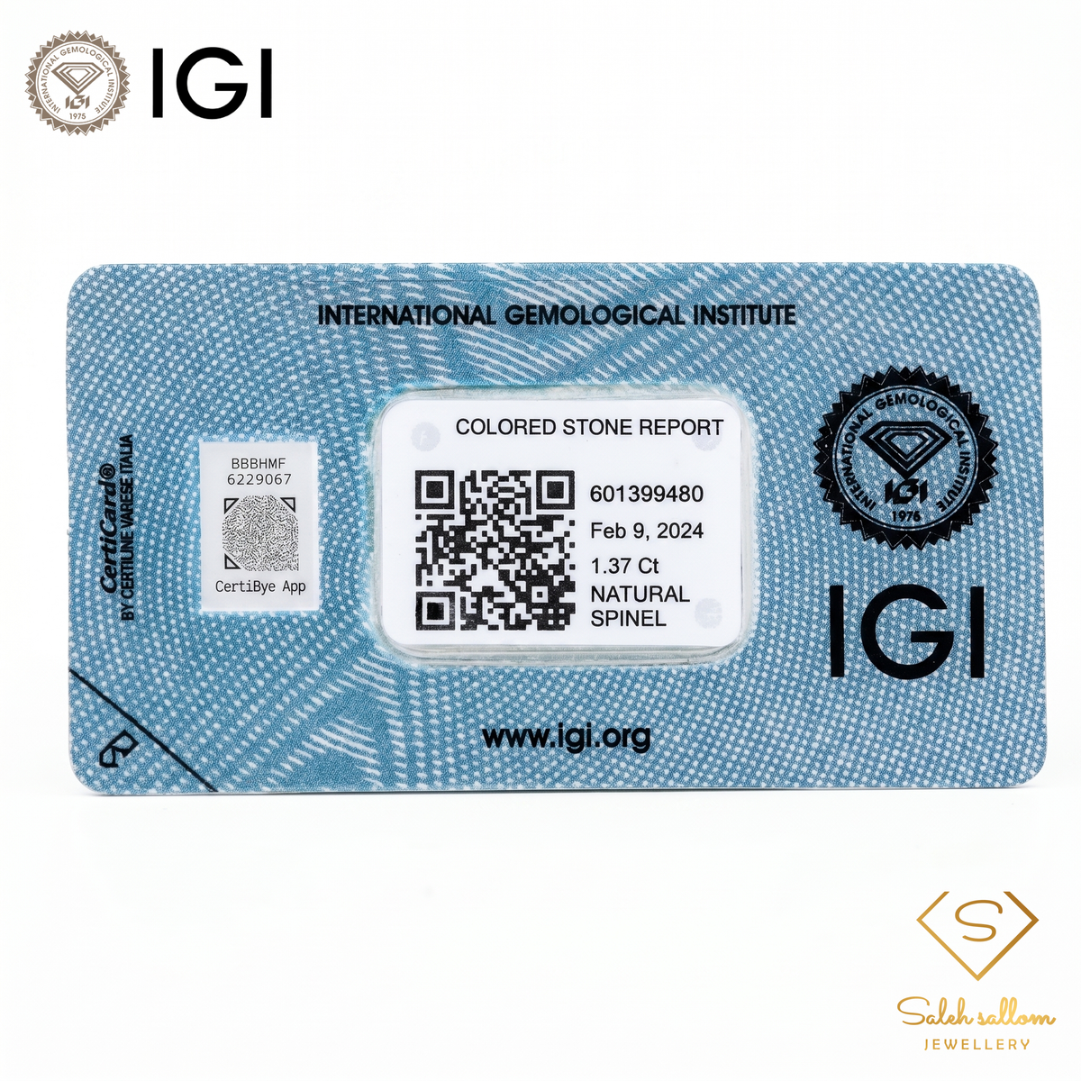 IGI Certified Natural Spinel | 1.37 Carat Cushion Cut | Dark Greyish Violet Gemstone