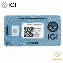 IGI Certified Natural Spinel | 1.37 Carat Cushion Cut | Dark Greyish Violet Gemstone