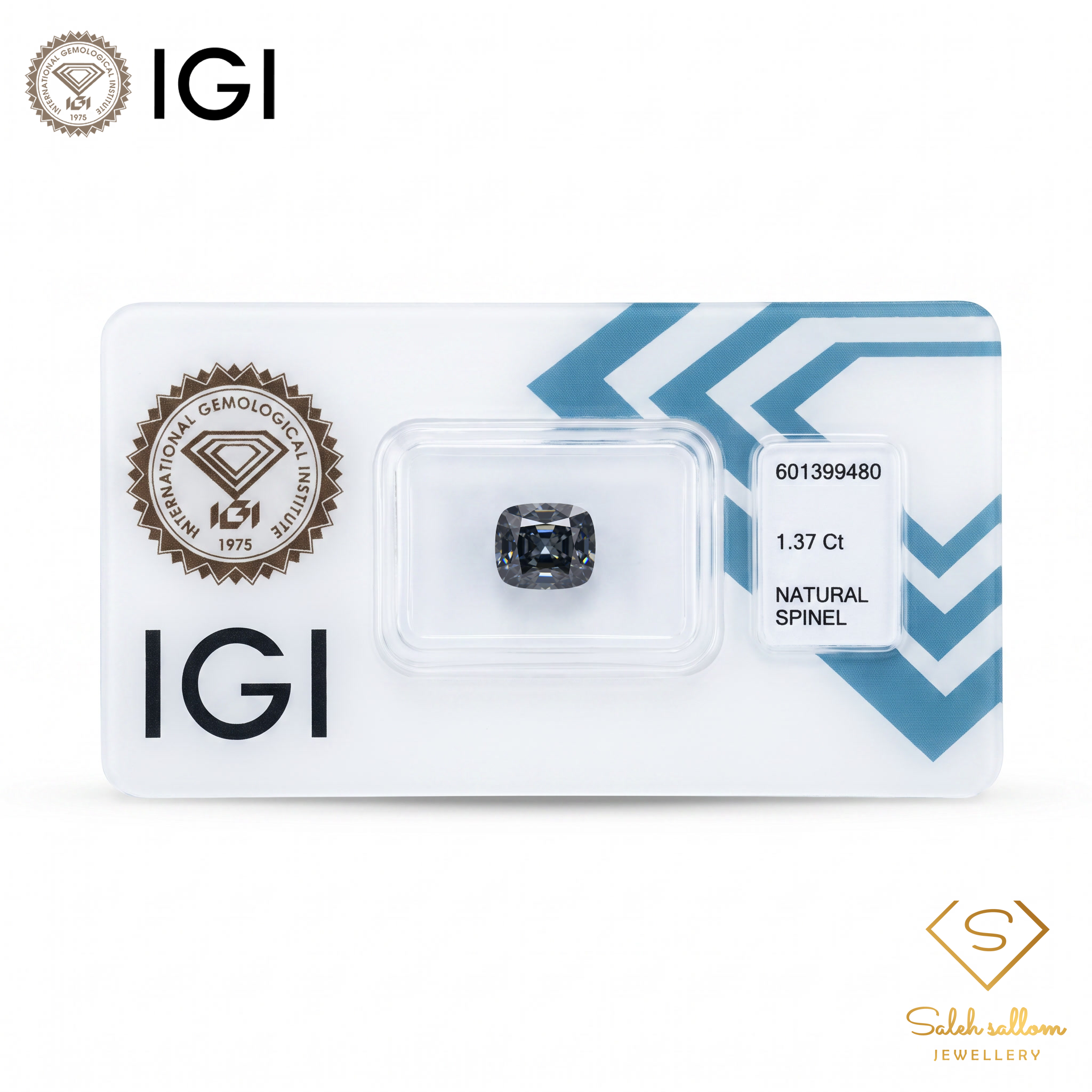 IGI Certified Natural Spinel | 1.37 Carat Cushion Cut | Dark Greyish Violet Gemstone Secondary image