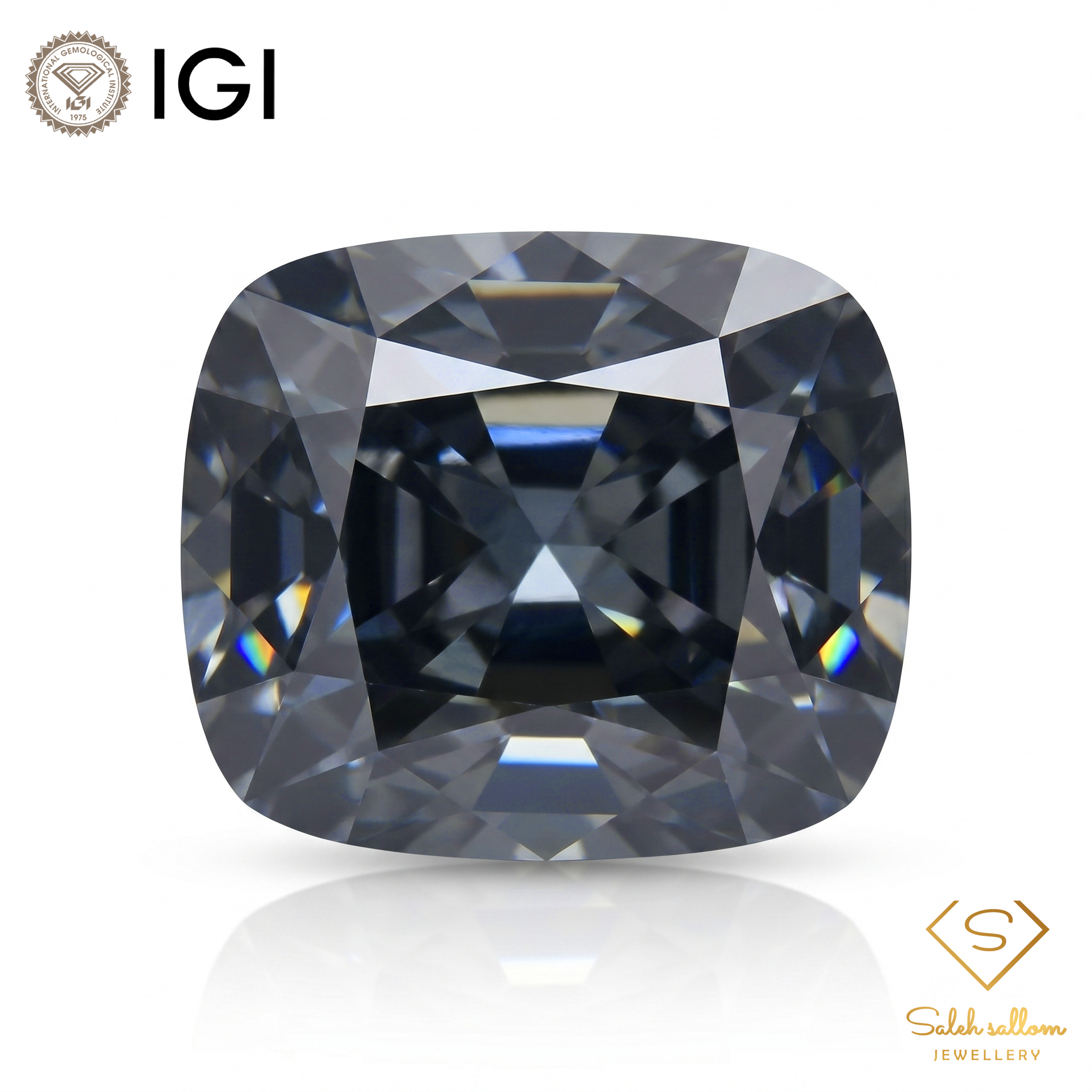 IGI Certified Natural Spinel | 1.37 Carat Cushion Cut | Dark Greyish Violet Gemstone Main image
