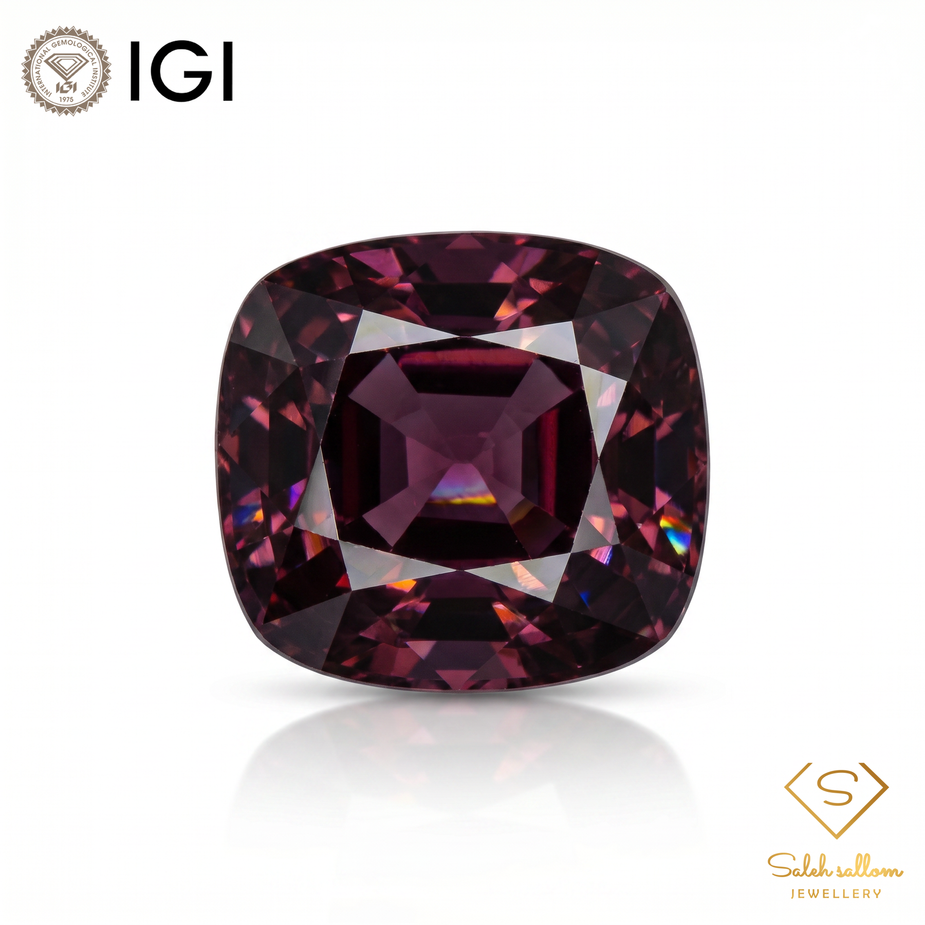 IGI Certified Natural Purple Spinel | 1.16 Carat Cushion Cut | Vibrant Violet Gemstone