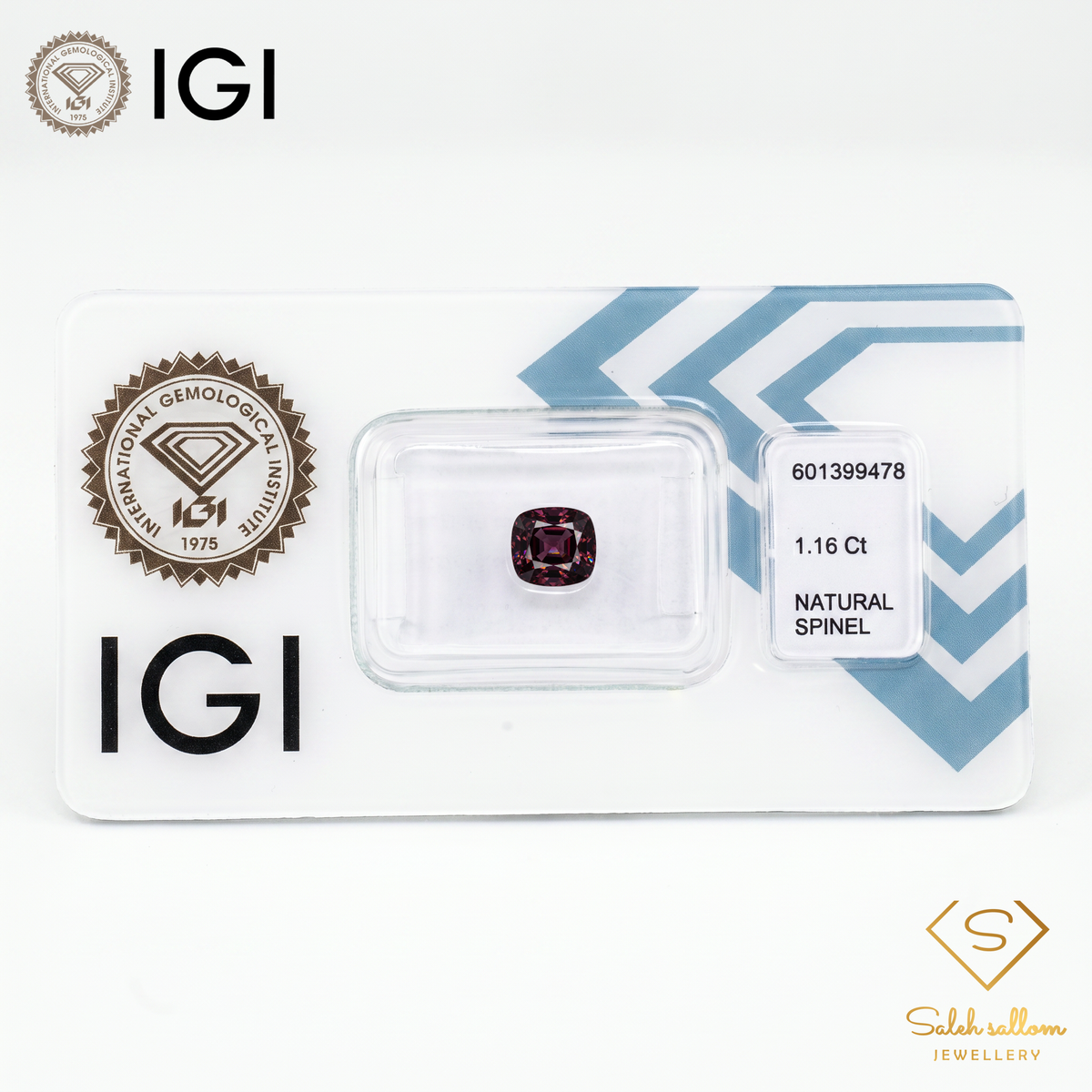 IGI Certified Natural Purple Spinel | 1.16 Carat Cushion Cut | Vibrant Violet Gemstone