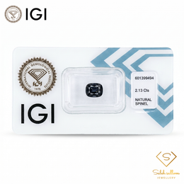IGI Certified Natural Dark Purple Spinel | 2.13 Carat Cushion Cut | Deep Violet Luxury Gem