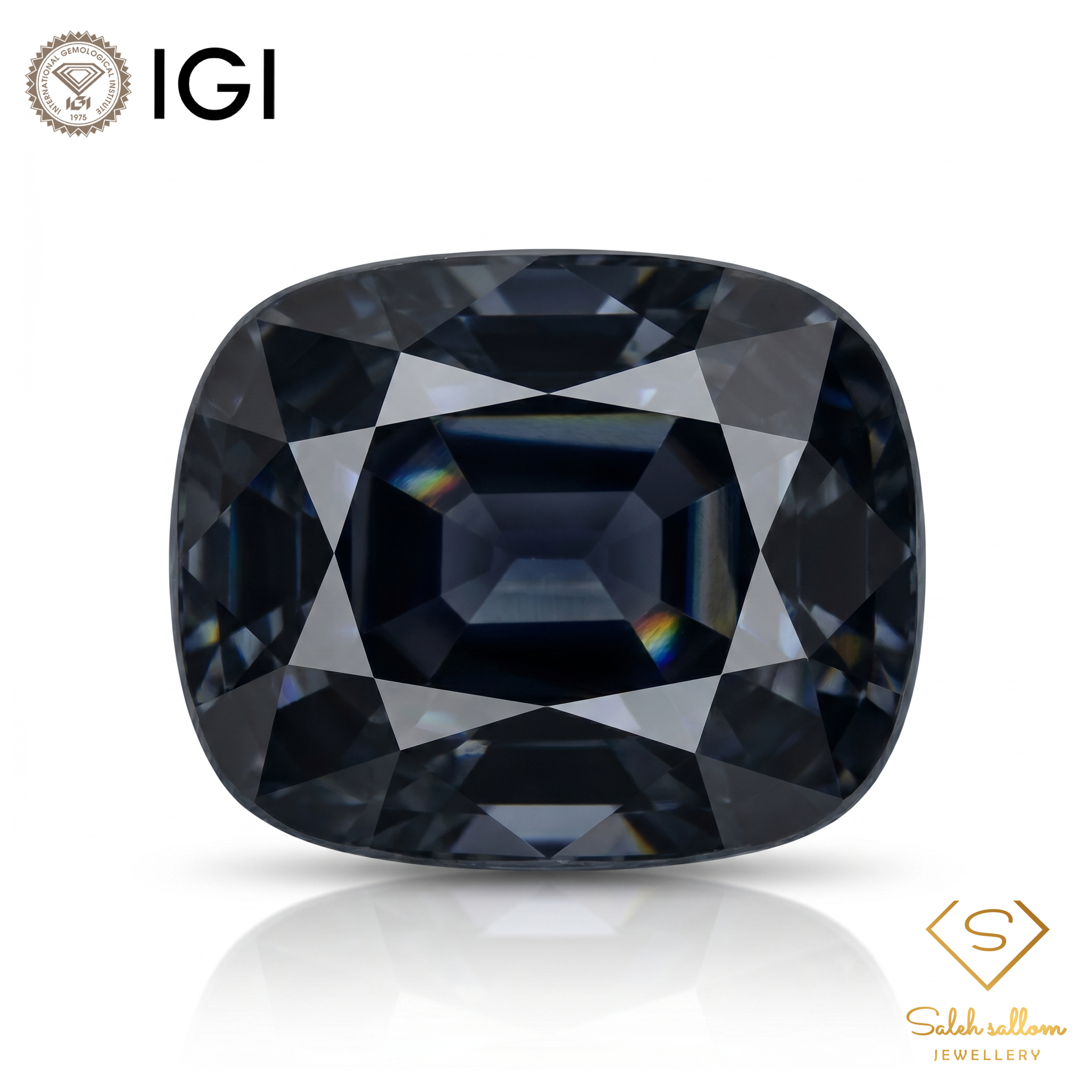 IGI Certified Natural Dark Purple Spinel | 2.13 Carat Cushion Cut | Deep Violet Luxury Gem Main image