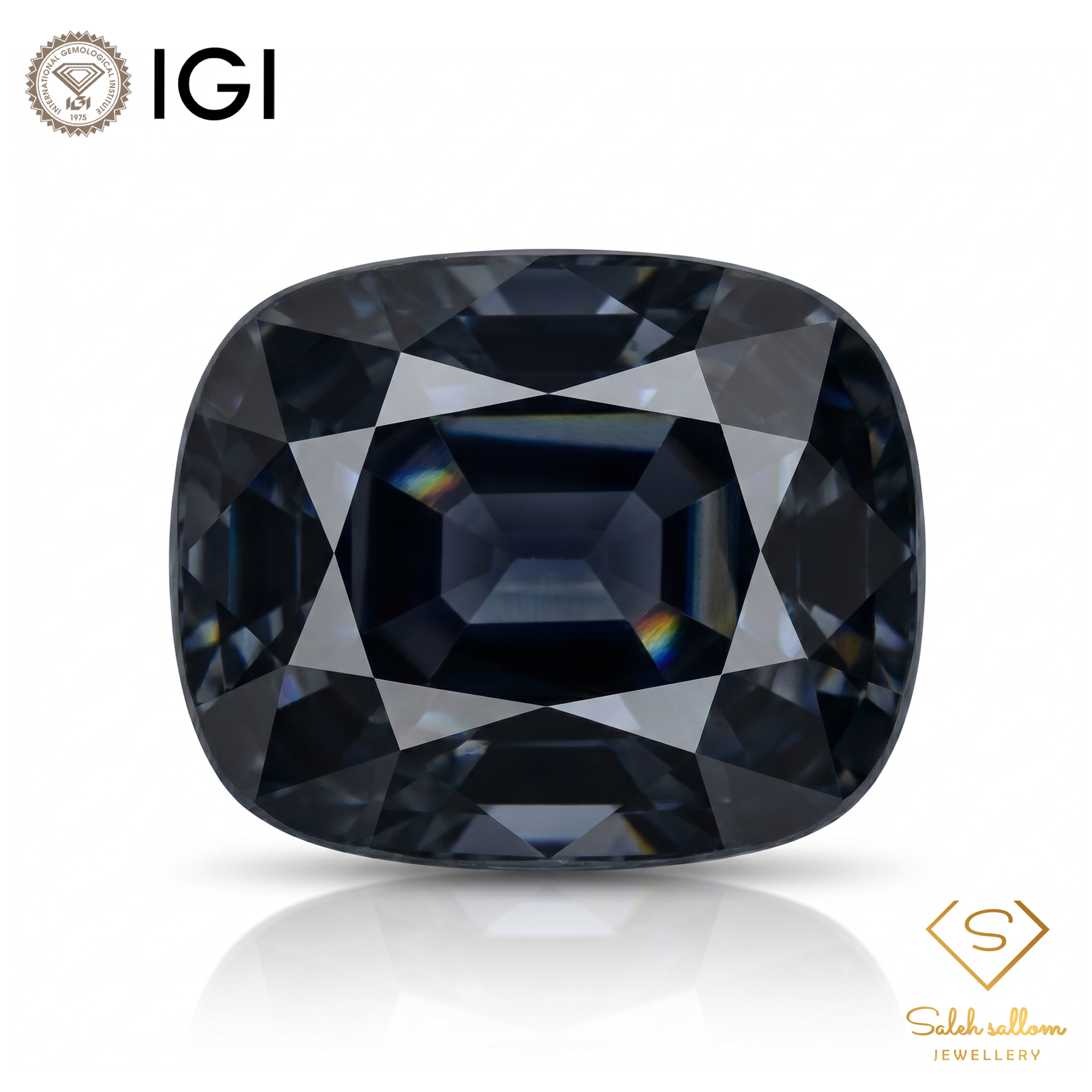 IGI Certified Natural Dark Purple Spinel | 2.13 Carat Cushion Cut | Deep Violet Luxury Gem