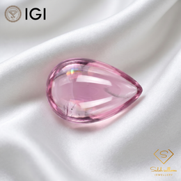 IGI Certified Natural Pink Spinel Cabochon | 4.47 Carat Pear Shape | Rare Soft Glow Gemstone