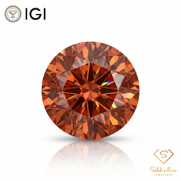 IGI Certified Natural Pinkish Orange Zircon | 0.69 Carat Round Cut | High Brilliance Fire Gemstone