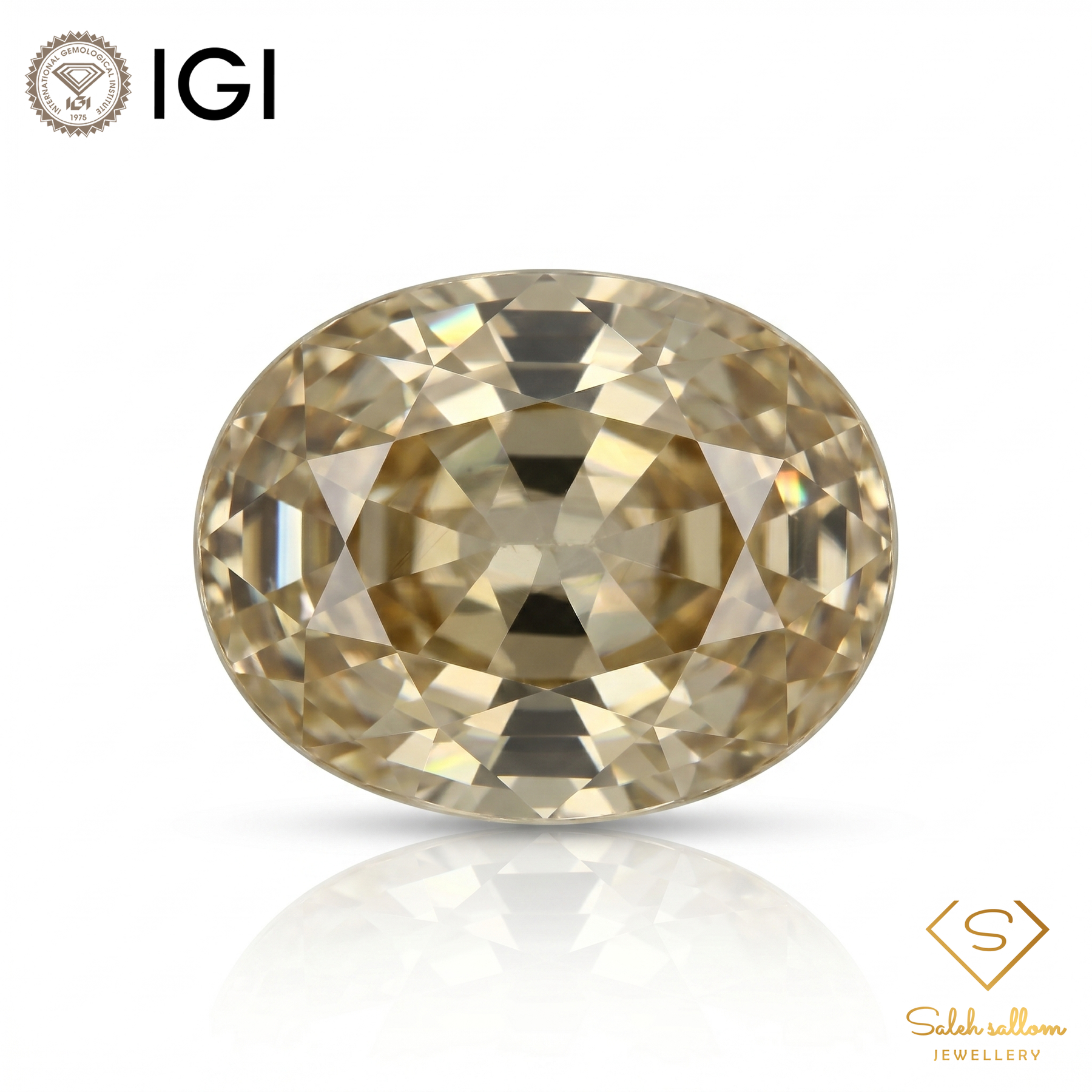 IGI Certified Natural Golden Zircon | 1.43 Carat Oval Cut | Warm Champagne Luxury Gemstone
