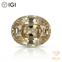 IGI Certified Natural Golden Zircon | 1.43 Carat Oval Cut | Warm Champagne Luxury Gemstone