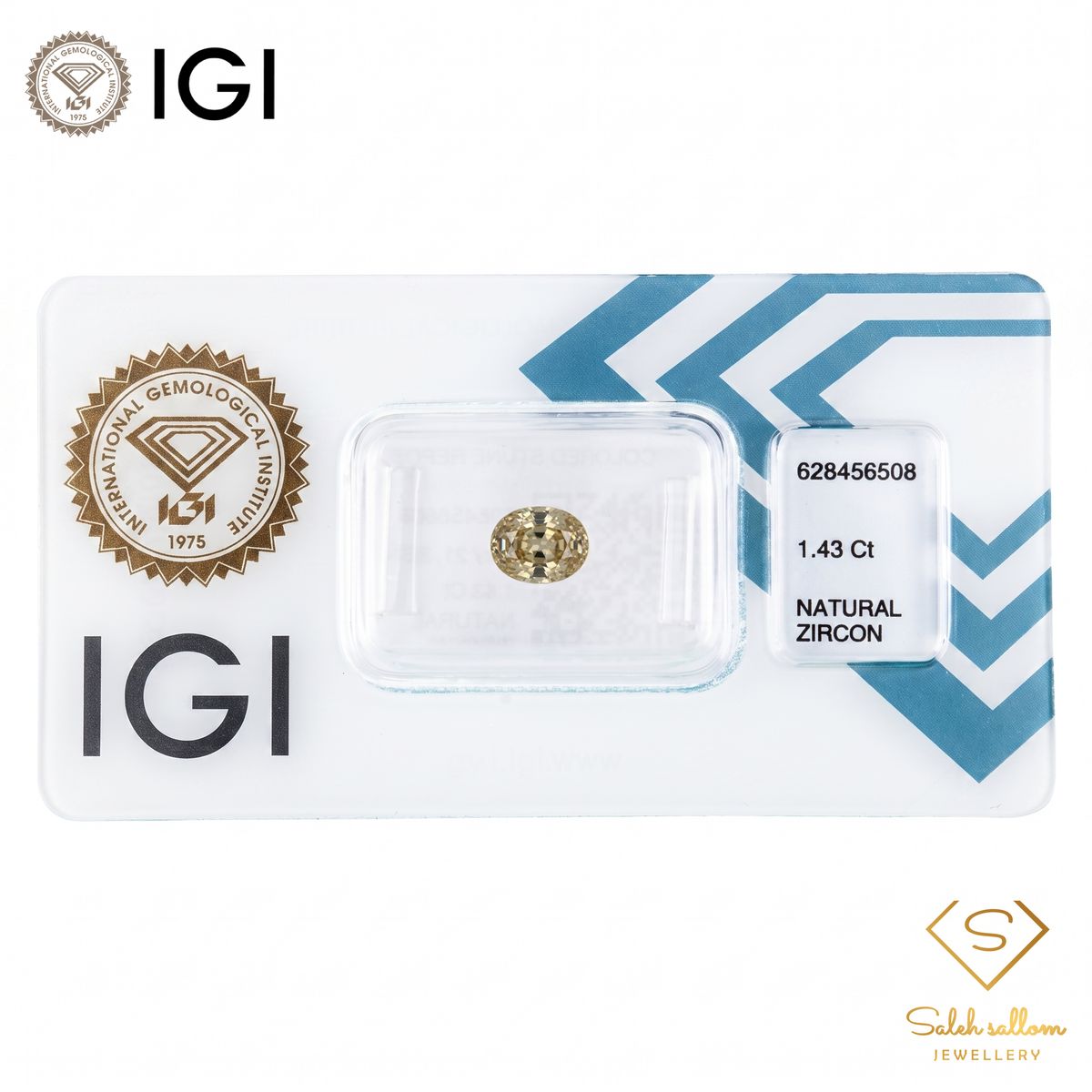 IGI Certified Natural Golden Zircon | 1.43 Carat Oval Cut | Warm Champagne Luxury Gemstone