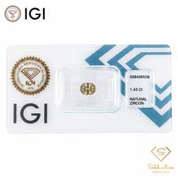 IGI Certified Natural Golden Zircon | 1.43 Carat Oval Cut | Warm Champagne Luxury Gemstone