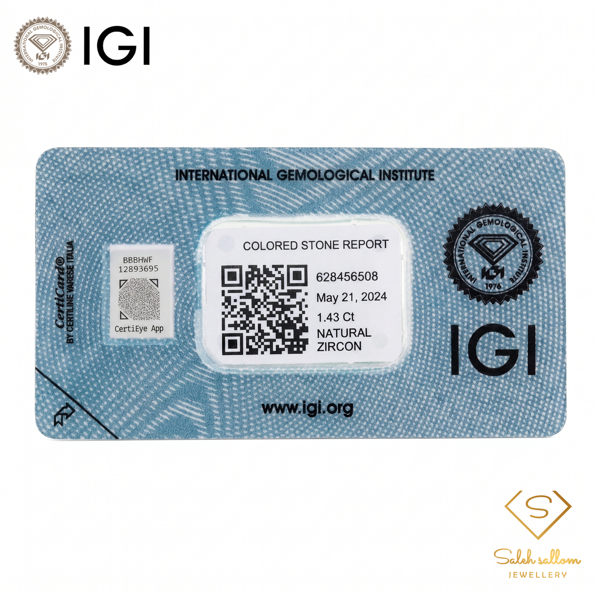 IGI Certified Natural Golden Zircon | 1.43 Carat Oval Cut | Warm Champagne Luxury Gemstone