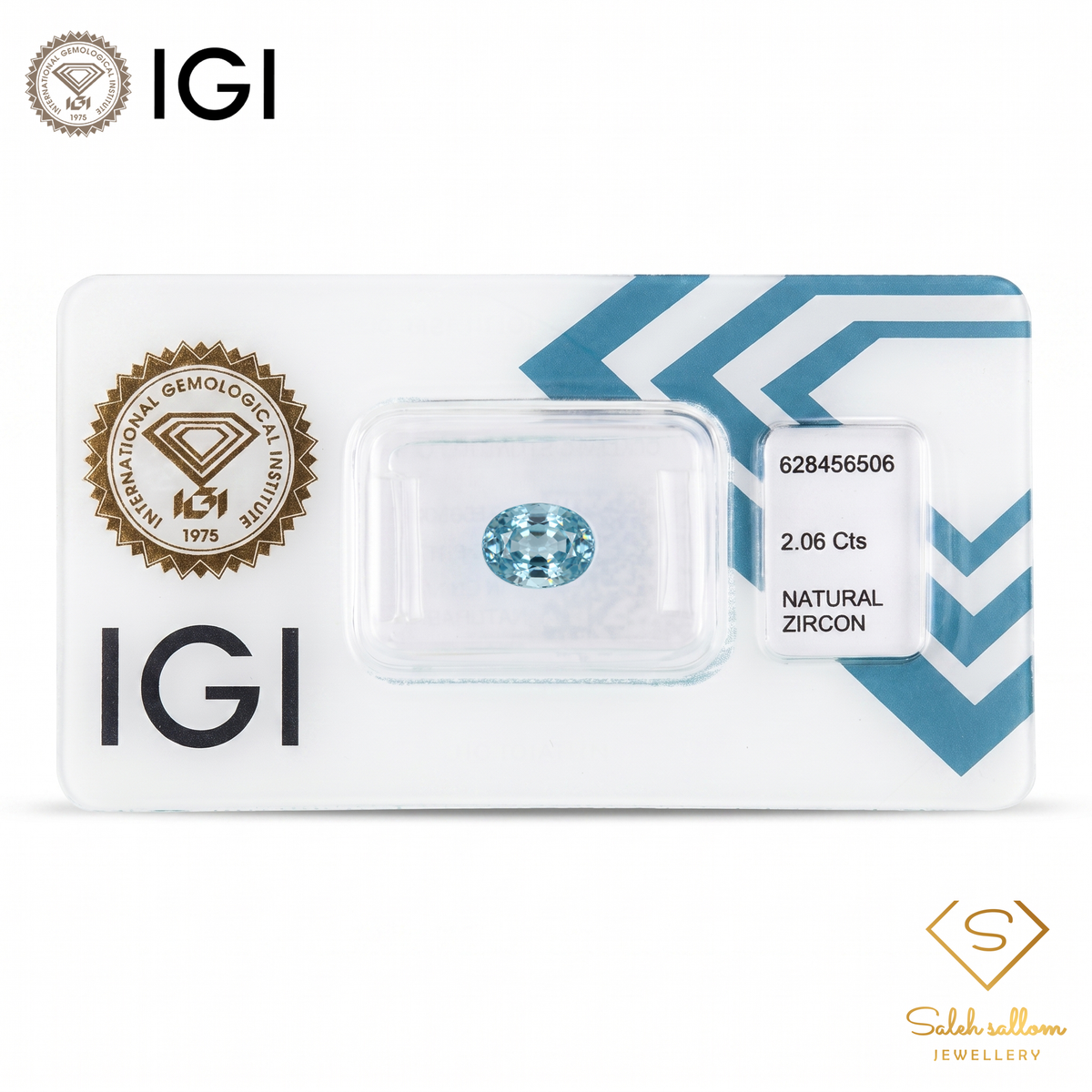 IGI Certified Natural Blue Zircon | 2.06 Carat Oval Cut | Brilliant Ocean Blue Gemstone