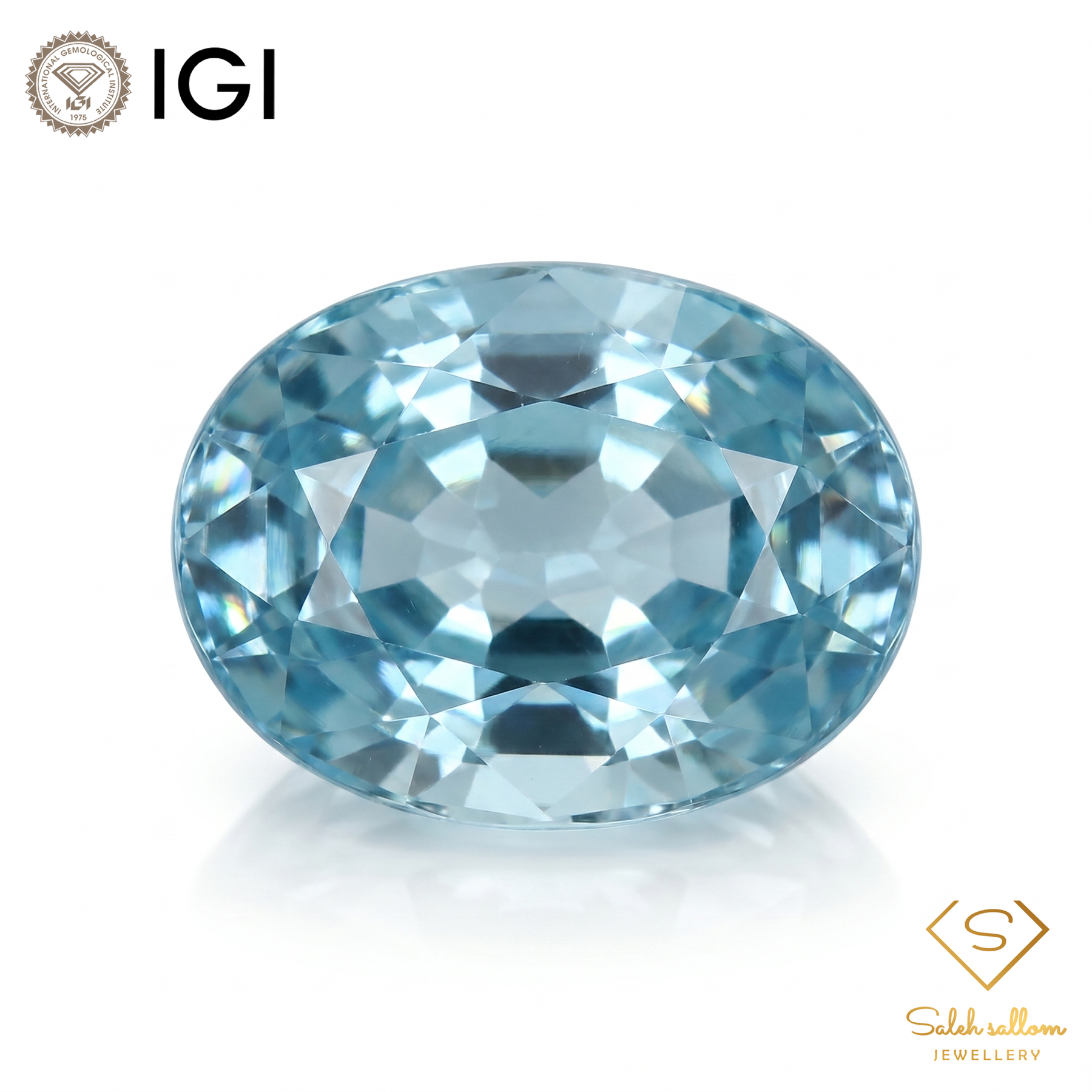 IGI Certified Natural Blue Zircon | 2.06 Carat Oval Cut | Brilliant Ocean Blue Gemstone