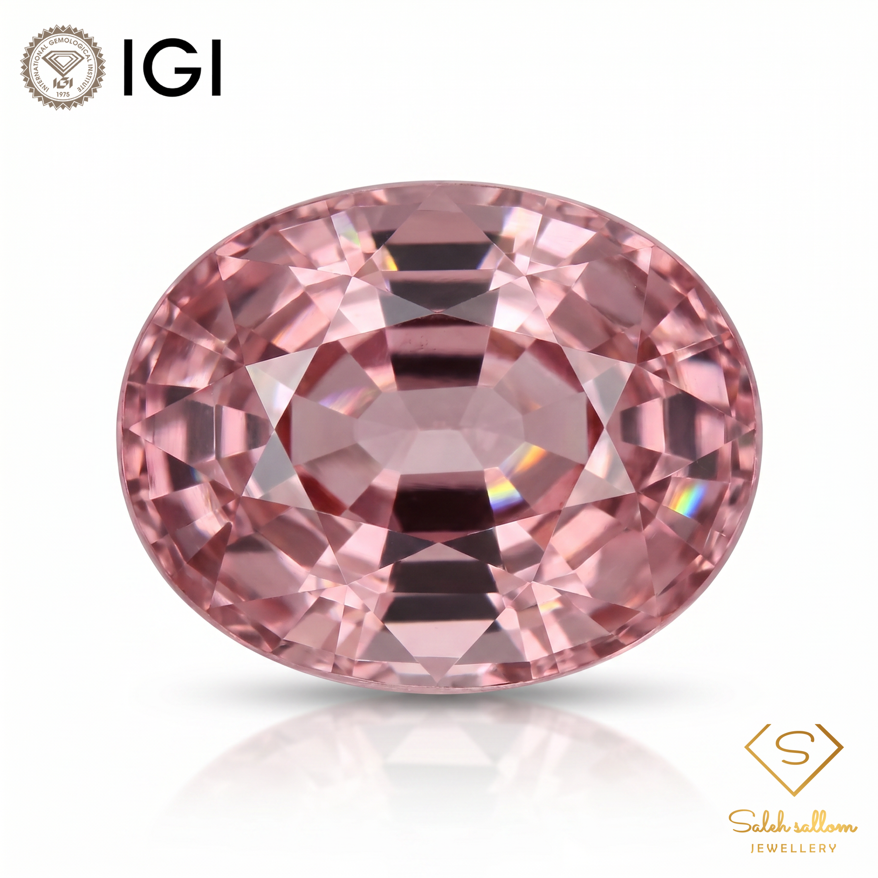 IGI Certified Natural Pink Zircon | 2.21 Carat Oval Cut | Brilliant Blush Luxury Gemstone-Saleh Sallom