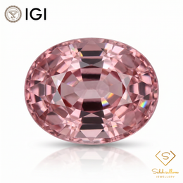 IGI Certified Natural Pink Zircon | 2.21 Carat Oval Cut | Brilliant Blush Luxury Gemstone-Saleh Sallom
