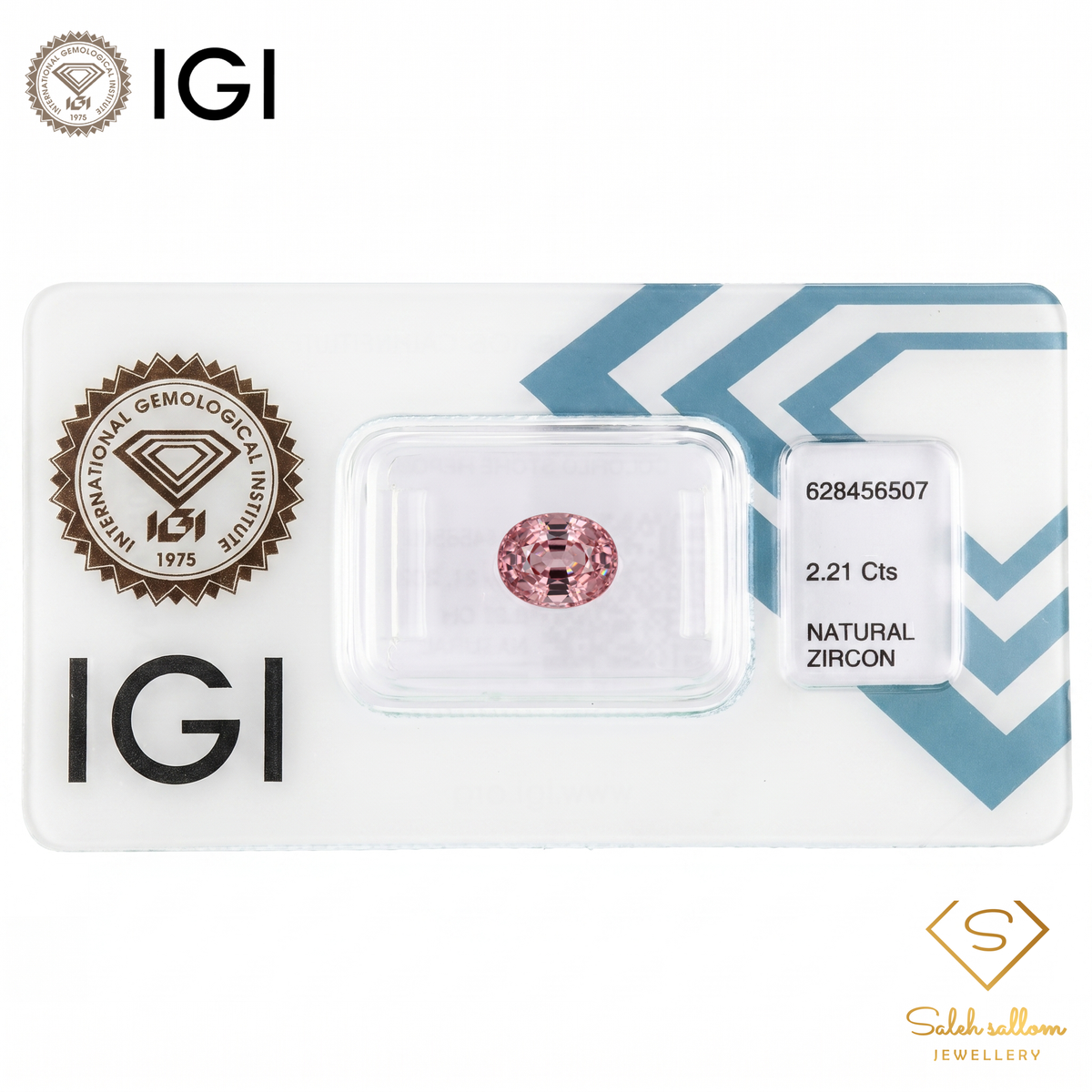 IGI Certified Natural Pink Zircon | 2.21 Carat Oval Cut | Brilliant Blush Luxury Gemstone-Saleh Sallom