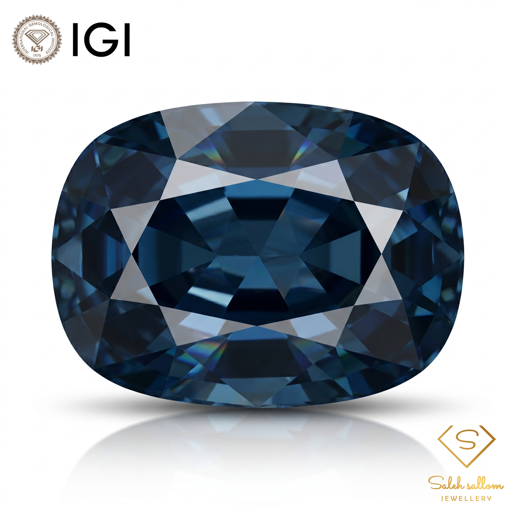IGI Certified Natural Indicolite Tourmaline | 0.72 Carat Cushion Cut | Rare Greenish Blue Gemstonev