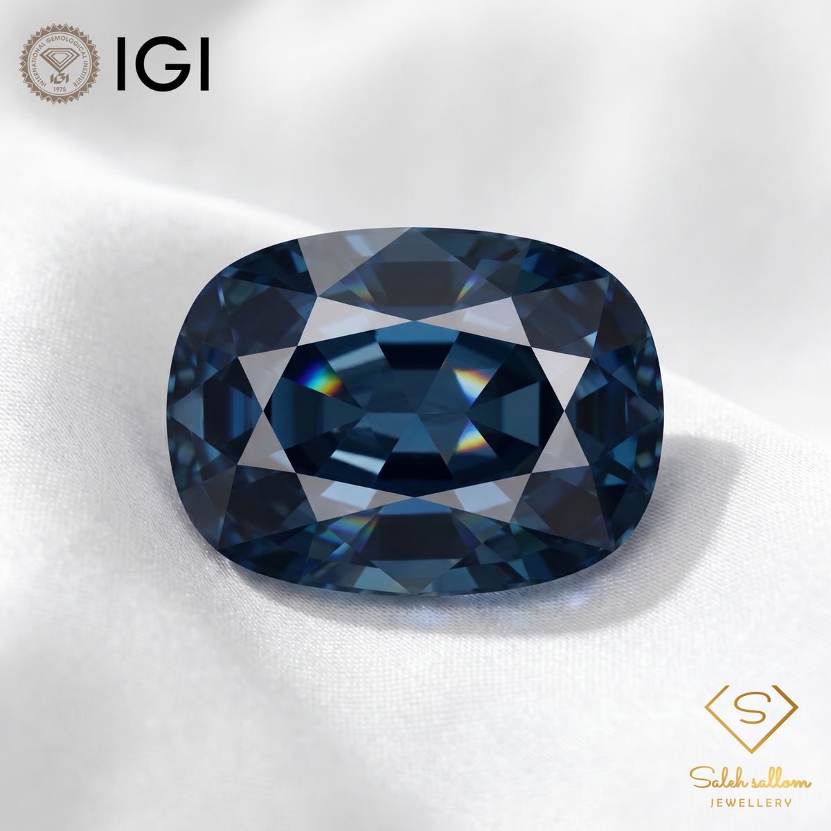IGI Certified Natural Indicolite Tourmaline | 0.72 Carat Cushion Cut | Rare Greenish Blue Gemstonev