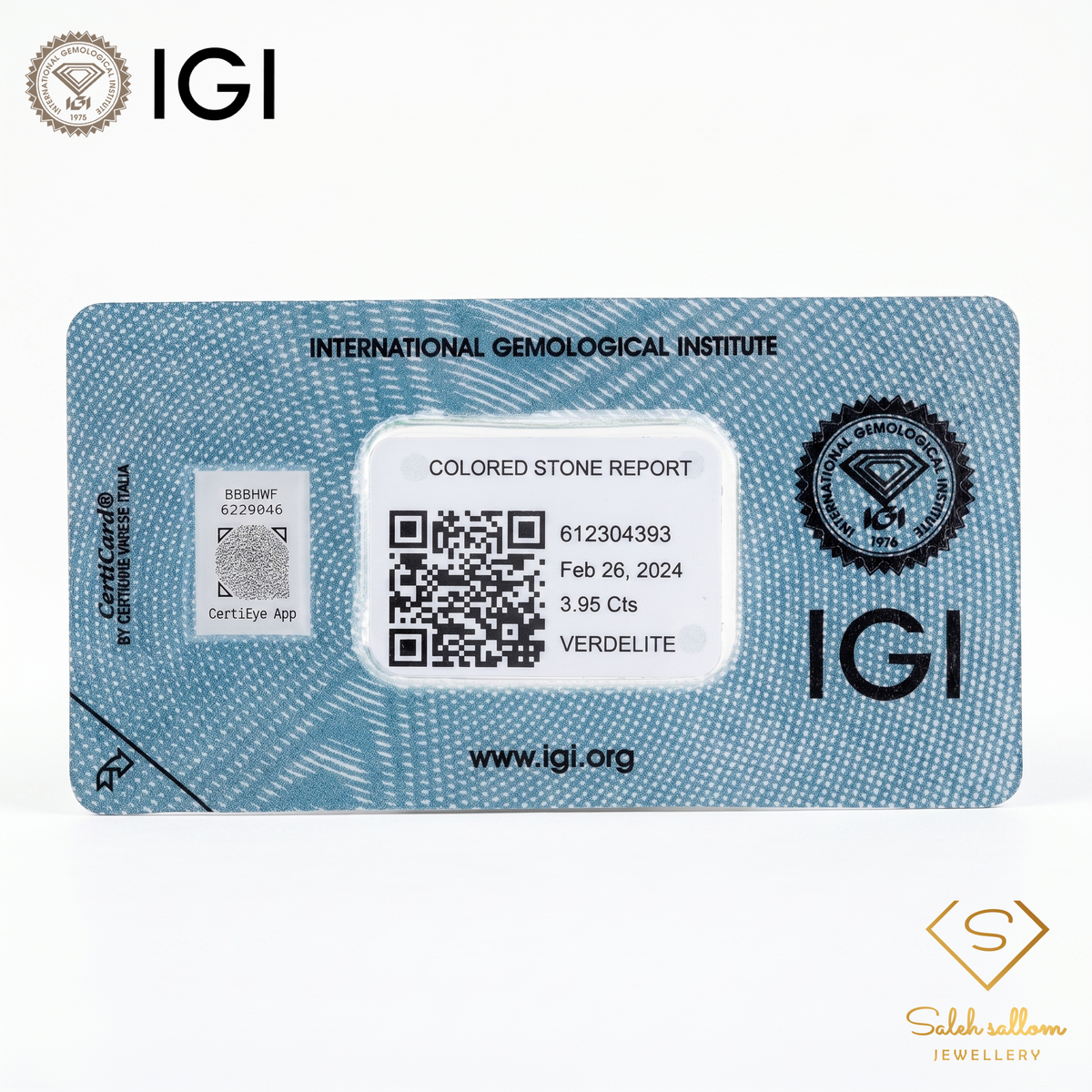 IGI Certified Natural Verdelite Tourmaline | 3.95 Carat Emerald Mixed Cut | Dark Yellowish Green Statement Gemstone