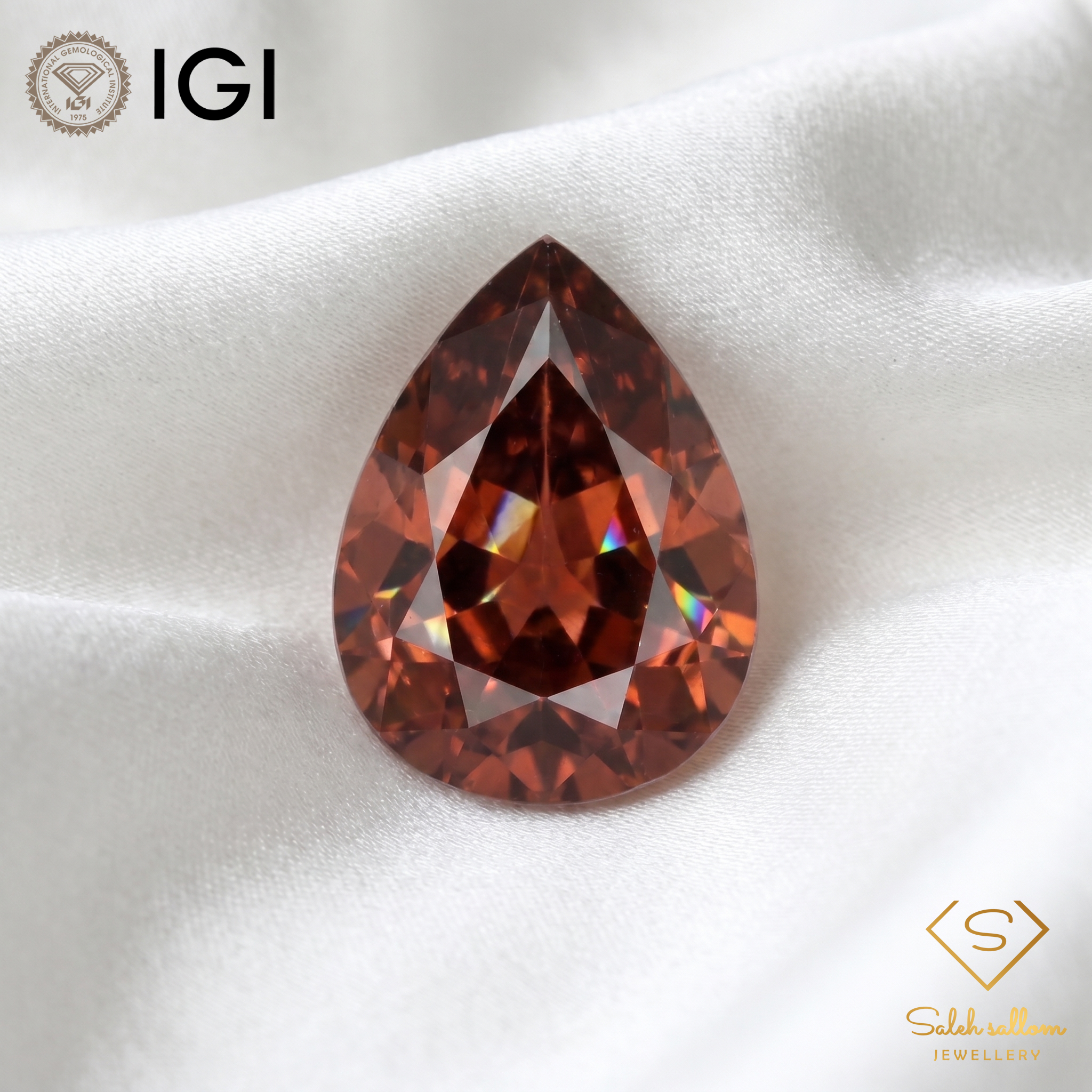 IGI Certified Natural Rubellite Tourmaline | 7.01 Carat Pear Cut | Intense Purplish Red Statement Gemstone Secondary image