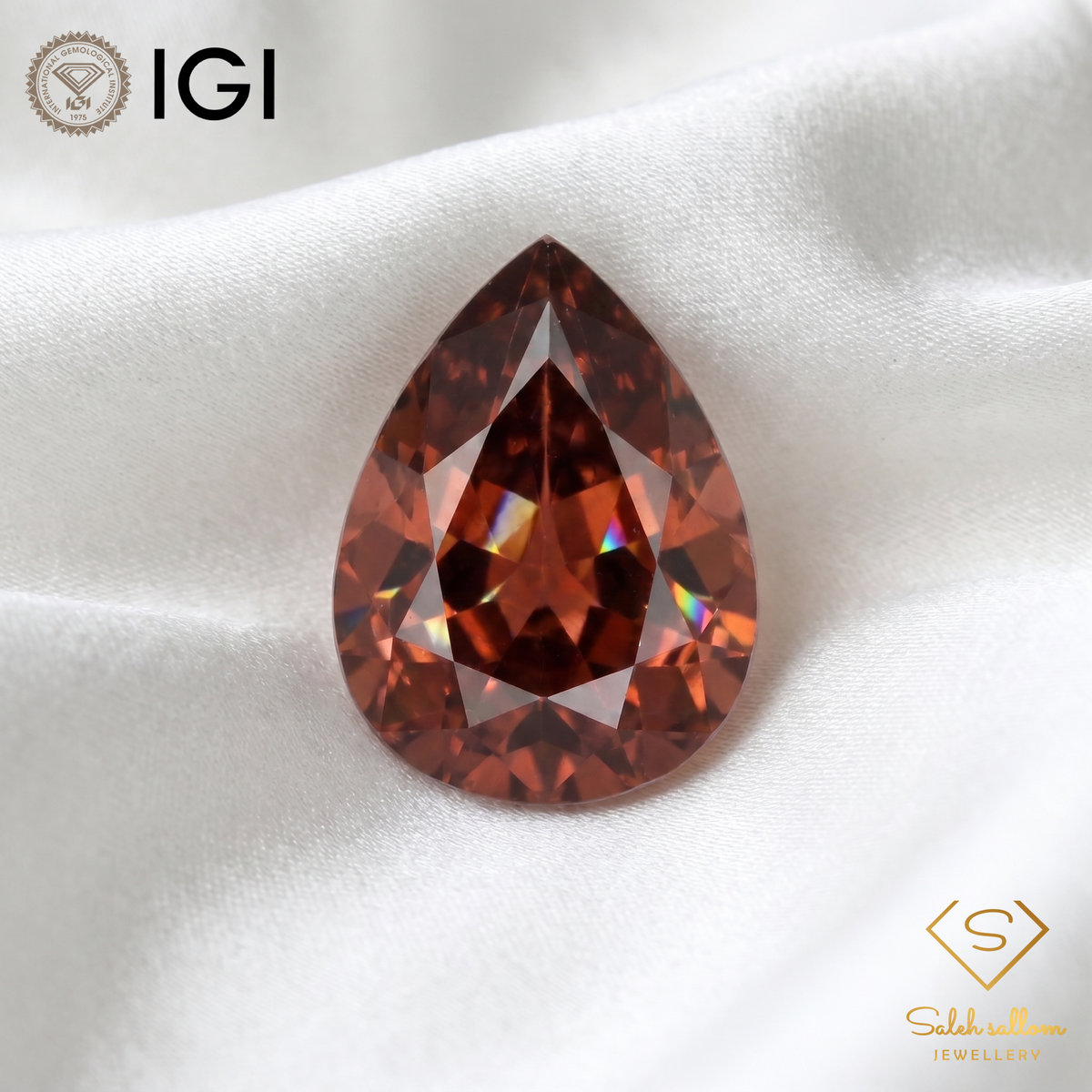 IGI Certified Natural Rubellite Tourmaline | 7.01 Carat Pear Cut | Intense Purplish Red Statement Gemstone