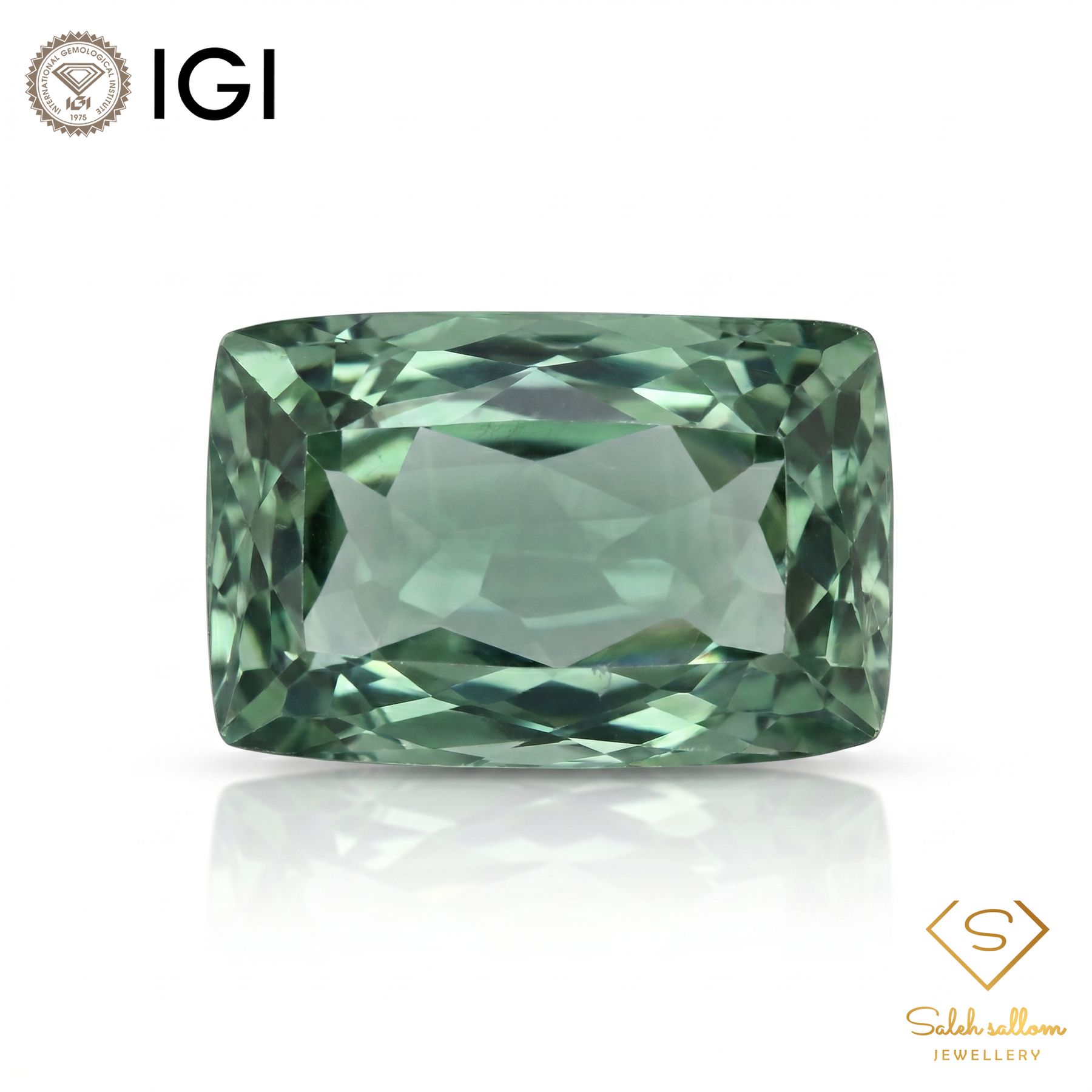IGI Certified Natural Green Quartz | 8.80 Carat Cushion Cut | Yellowish Green Statement Gemstone