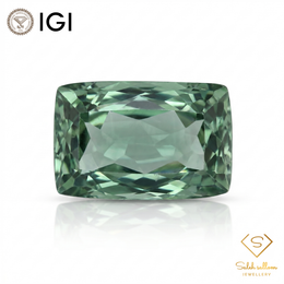 IGI Certified Natural Green Quartz | 8.80 Carat Cushion Cut | Yellowish Green Statement Gemstone