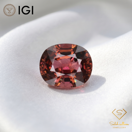 IGI Certified Natural Rubellite Tourmaline | 7.74 Carat Cushion Cut | Reddish Purple Premium Gemstone-Saleh Sallom
