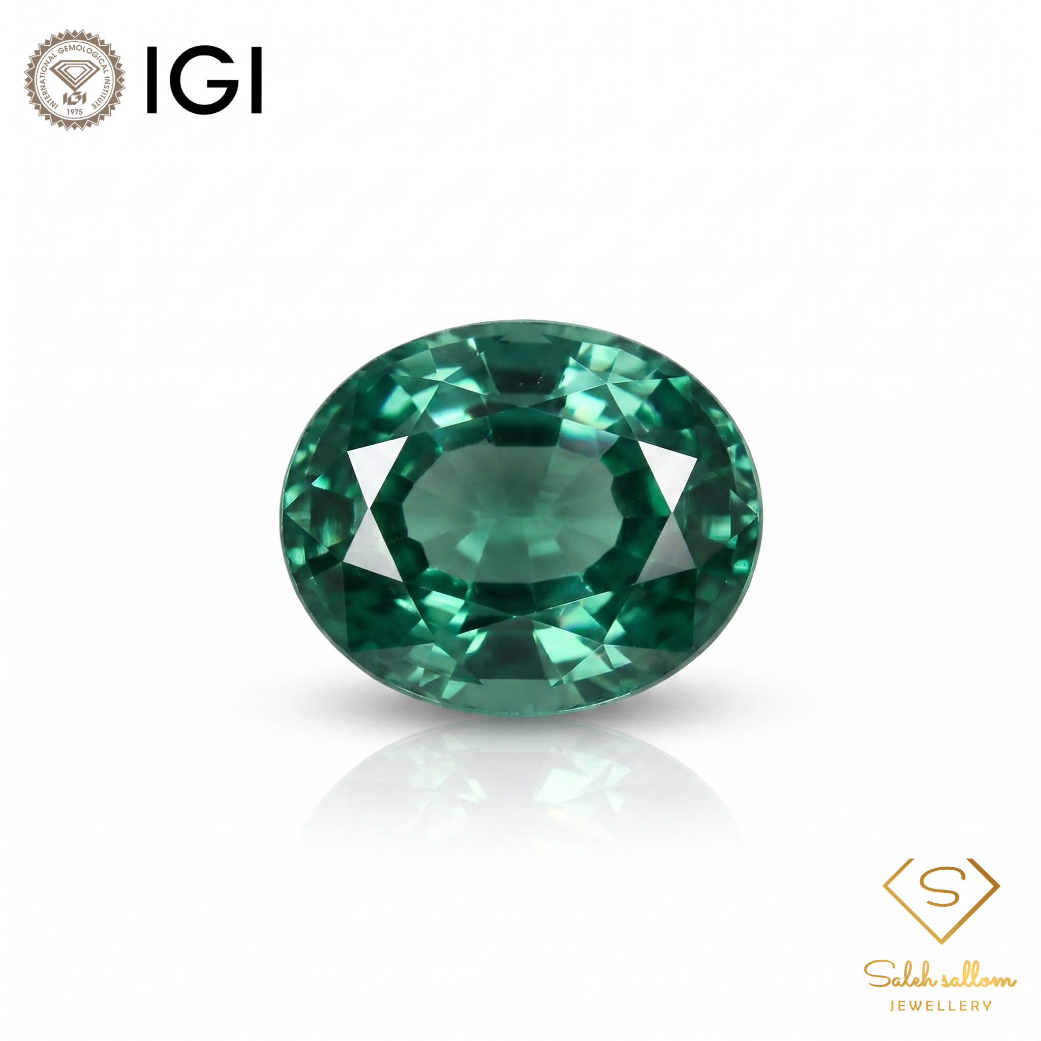 IGI Certified Natural Green Quartz | 2.74 Carat Oval Cut | Deep Green Transparent Gemstone Main image