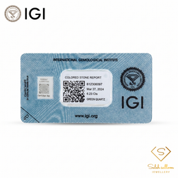 IGI Certified Natural Green Quartz | 6.23 Carat Emerald Cut | Yellowish Green Statement Gemstone-Saleh Sallom