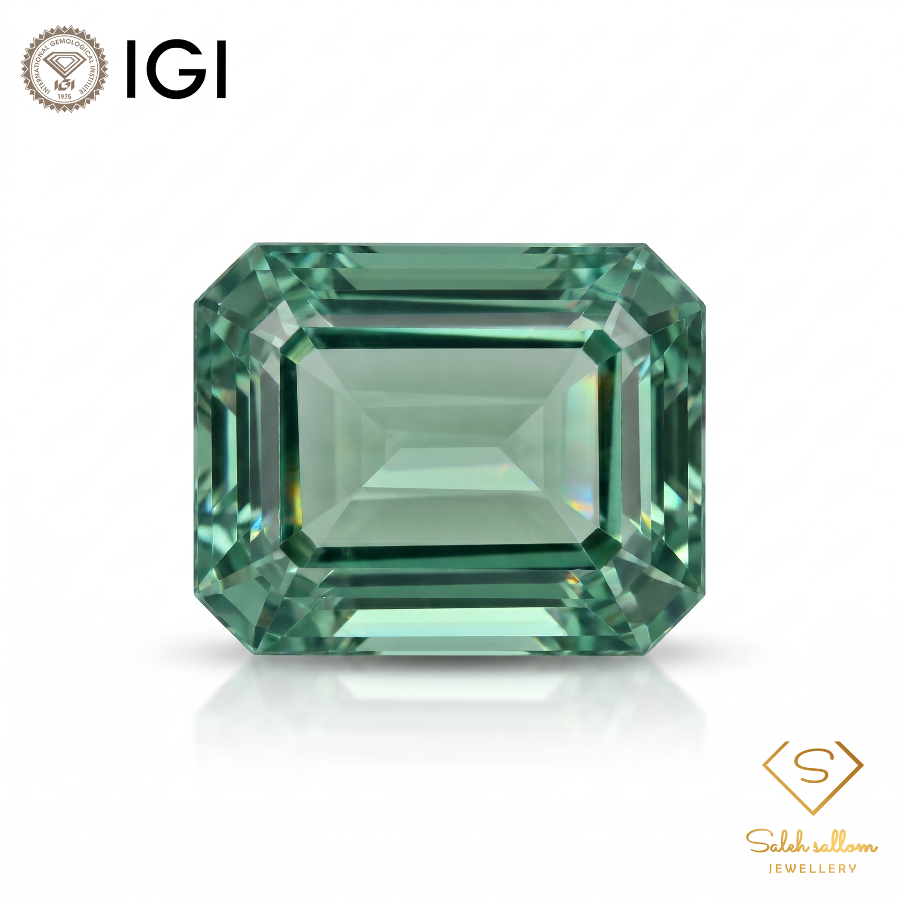 IGI Certified Natural Green Quartz | 6.23 Carat Emerald Cut | Yellowish Green Statement Gemstone-Saleh Sallom