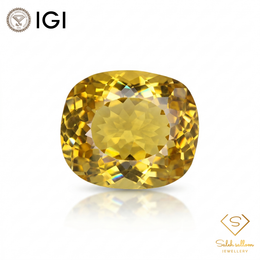 IGI Certified Golden Citrine | 9.07 Carat Cushion Cut | Elegant Everyday Luxury Gem