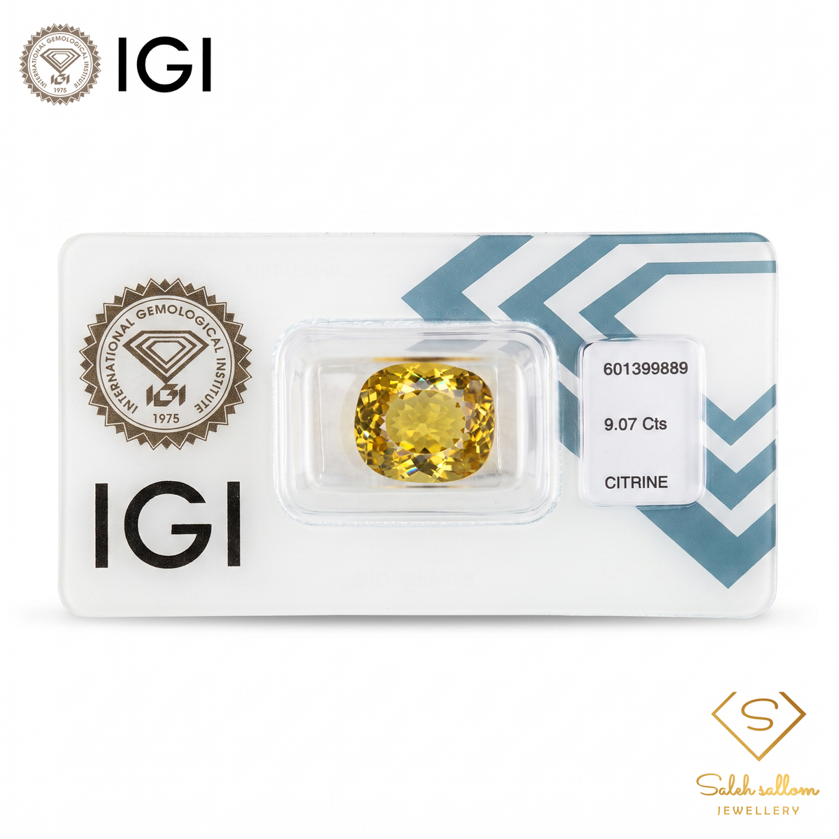 IGI Certified Golden Citrine | 9.07 Carat Cushion Cut | Elegant Everyday Luxury Gem