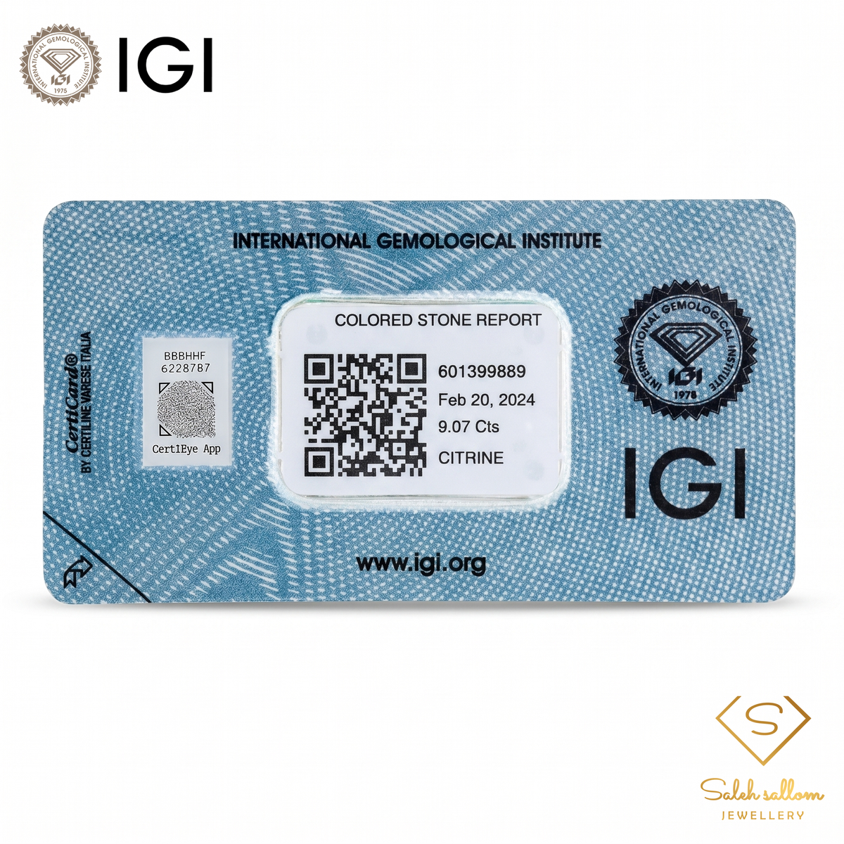 IGI Certified Golden Citrine | 9.07 Carat Cushion Cut | Elegant Everyday Luxury Gem