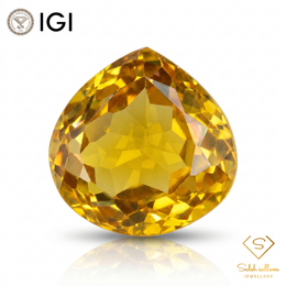 IGI Certified Golden Pear Citrine | 24.40 Carat | Elegant Statement Gem