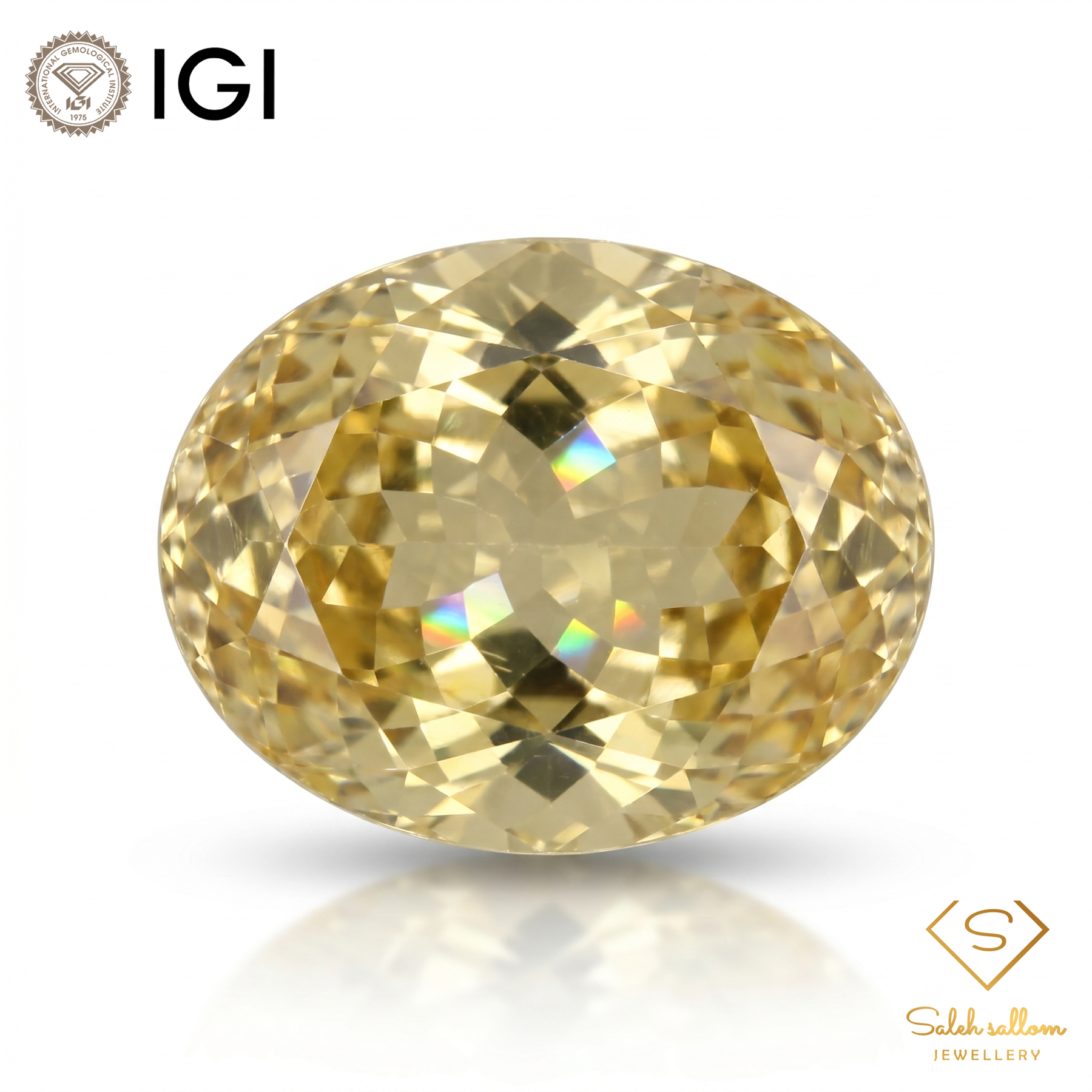 IGI Certified Premium Golden Citrine | 19.14 Carat Oval Cut | High Brilliance Statement Gem