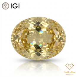 IGI Certified Premium Golden Citrine | 19.14 Carat Oval Cut | High Brilliance Statement Gem