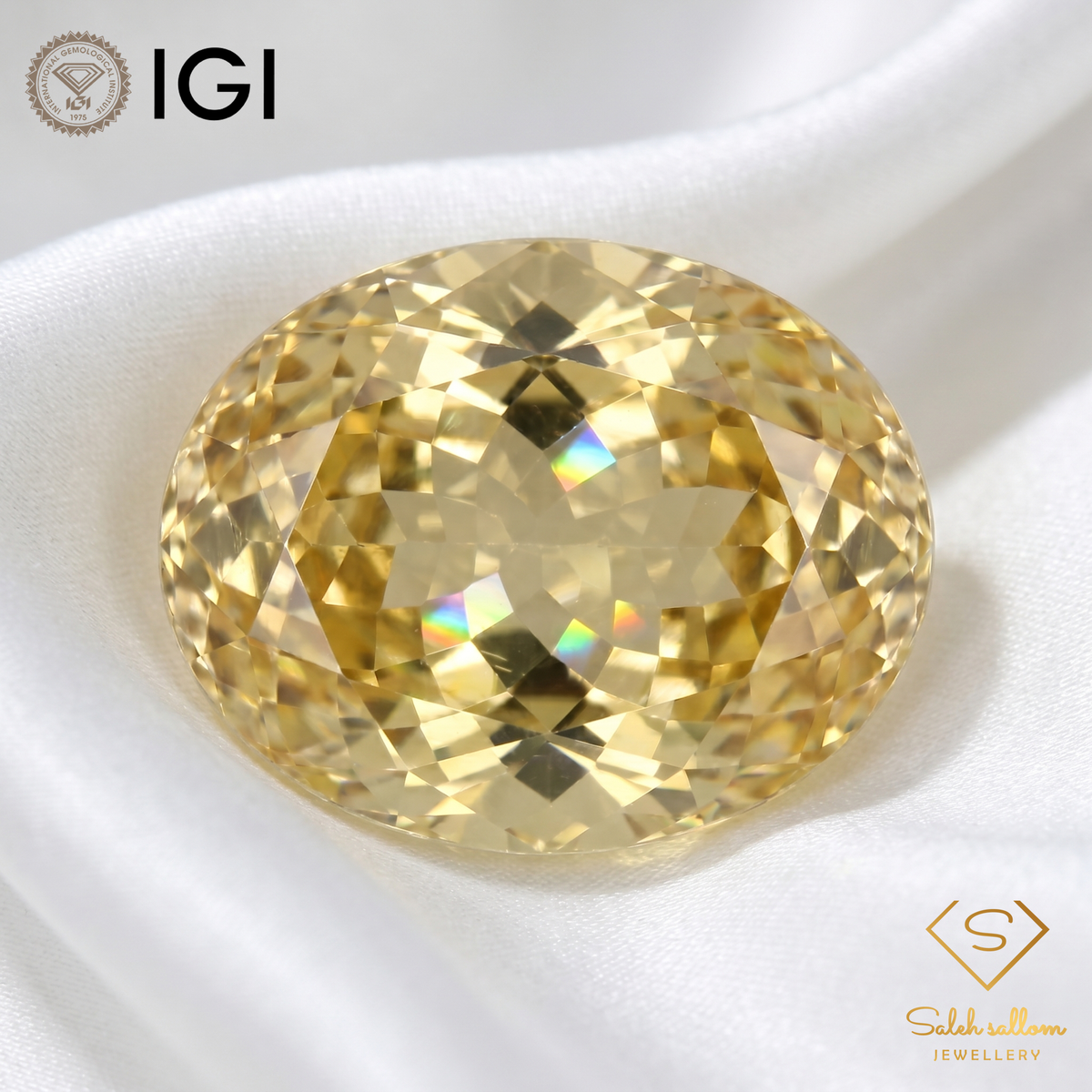 IGI Certified Premium Golden Citrine | 19.14 Carat Oval Cut | High Brilliance Statement Gem