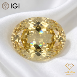 IGI Certified Premium Golden Citrine | 19.14 Carat Oval Cut | High Brilliance Statement Gem